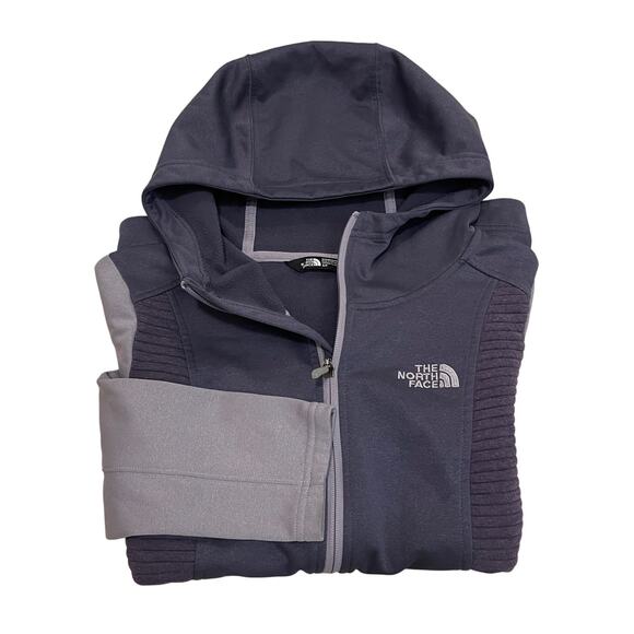 The North Face Petra Hoodie Women’s S | Quilted Moto Fleece, Purple Zip Jacket - Picture 3 of 10